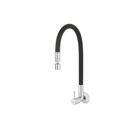 LLAVE COCINA MEMPHIS PICO PLATEADO/NEGRO PARED