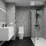 LPY 66990S Porcelanato vitrificado tipo granito 60x60 cm con acabado brillante, diseño inspirado en mármol granítico de grano fino en tonos grises. Superficie elegante, resistente y de fácil mantenimiento, ideal para salas, comedores y mesones de cocina. Disponible en www.marketceramico.com