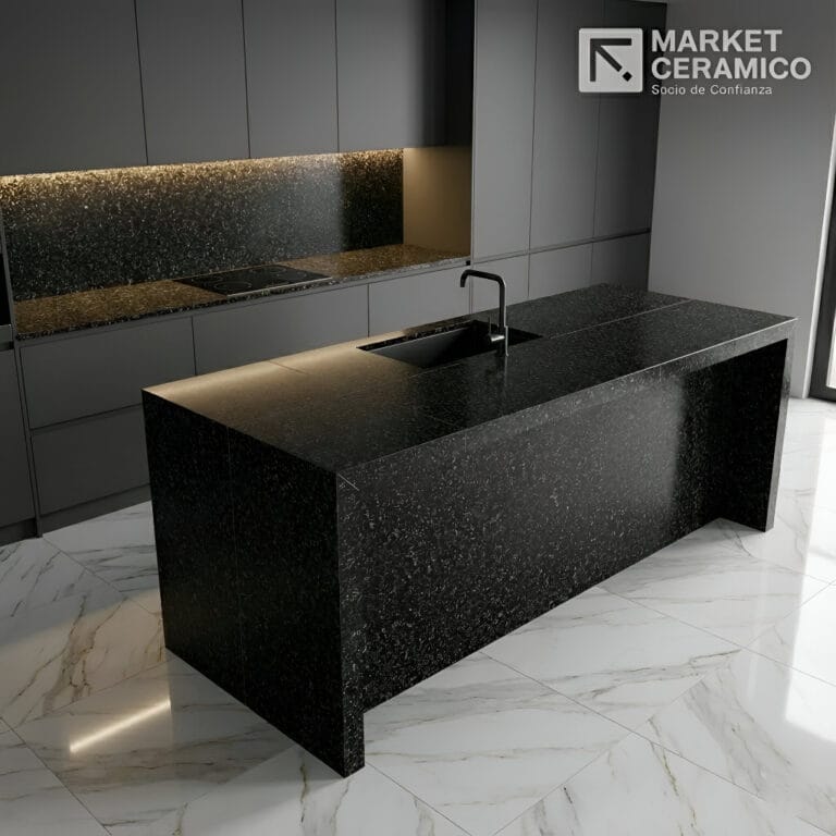 LPY 66990S Porcelanato vitrificado tipo granito 60x60 cm con acabado brillante, diseño inspirado en mármol granítico de grano fino en tonos grises. Superficie elegante, resistente y de fácil mantenimiento, ideal para salas, comedores y mesones de cocina. Disponible en www.marketceramico.com
