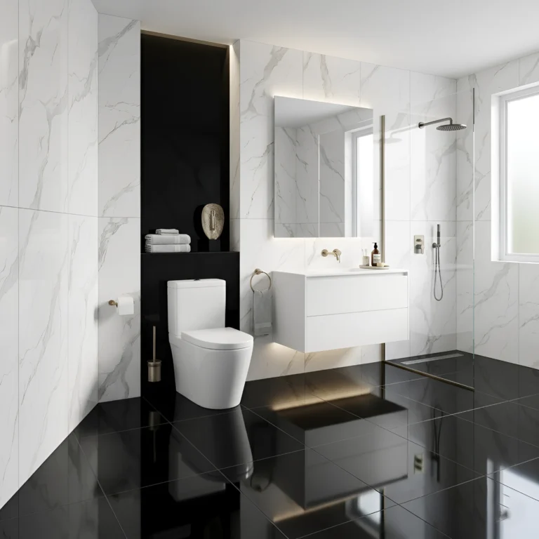 Porcelanato negro brillante 60x60 cm acabado espejo para pisos y paredes moderno elegante Market Cerámico Perú