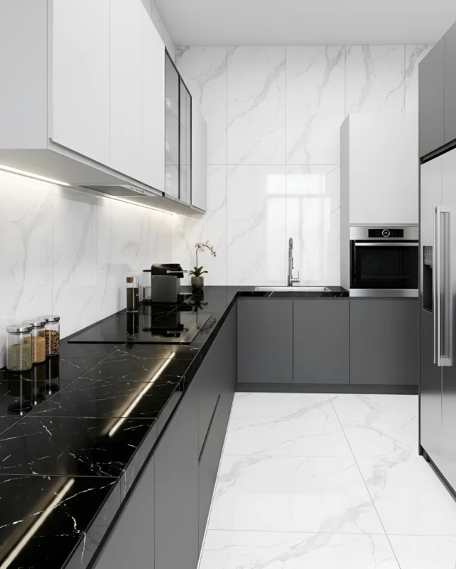 PORCELANATO VITRI REINA NEGRO COCINA MARKET CERAMICO