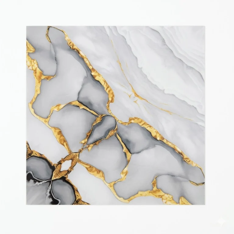 Porcelanato Imperial Gold 60x60 brillante marmolizado con vetas doradas para pisos y paredes