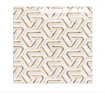 Porcelanato Vitri Laberinto Gold 60x60 brillante con diseño geométrico blanco y detalles dorados para pisos y paredes modernas.