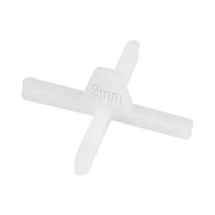 Cruceta con pestaña de 3 mm para cerámica y porcelanato, separador plástico para juntas uniformes, bolsa x 100 unidades Market Cerámico
