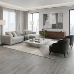 Tablón cerámico tipo madera Larice II grafito 30×60 cm, acabado mate, seis caras variadas, ideal para pisos de tránsito alto