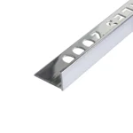 Perfil de aluminio brillante Tipo L para porcelanato y ceramicos.