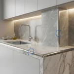 Perfil de aluminio brillante para porcelanato y ceramicos.