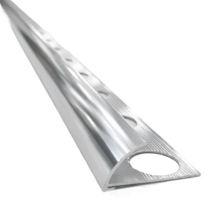 Perfil de aluminio brillante para porcelanato y ceramicos.