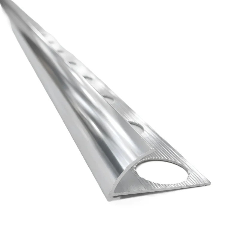 Perfil de aluminio brillante para porcelanato y ceramicos.