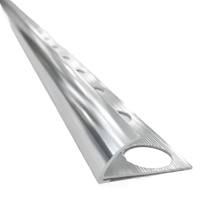 Perfil de aluminio brillante para porcelanato y ceramicos.