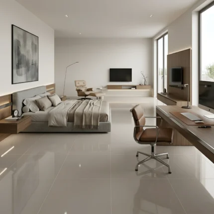 Porcelanato unicolor hueso 60x60