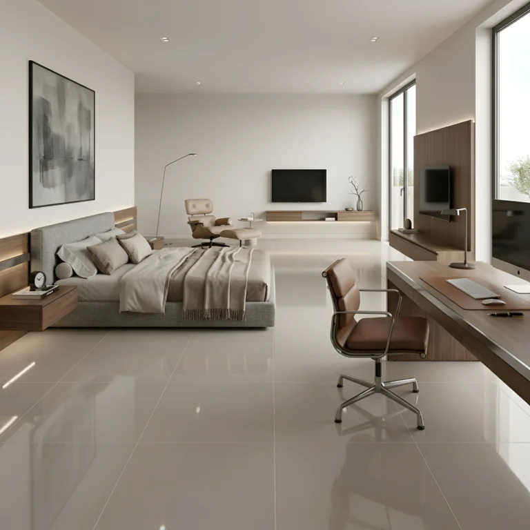 Porcelanato unicolor hueso 60x60