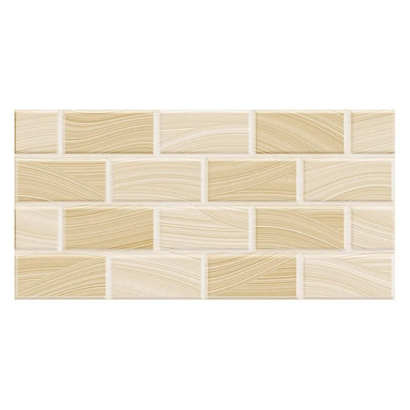 Mayolica brick ondas HUESO 30x60 cm, con acabado brillante para muros modernos y elegantes. Encuéntralo en www.marketceramico.com