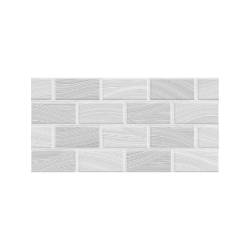 Mayolica brick ondas plata 30x60 cm, con acabado brillante para muros modernos y elegantes. Encuéntralo en www.marketceramico.com