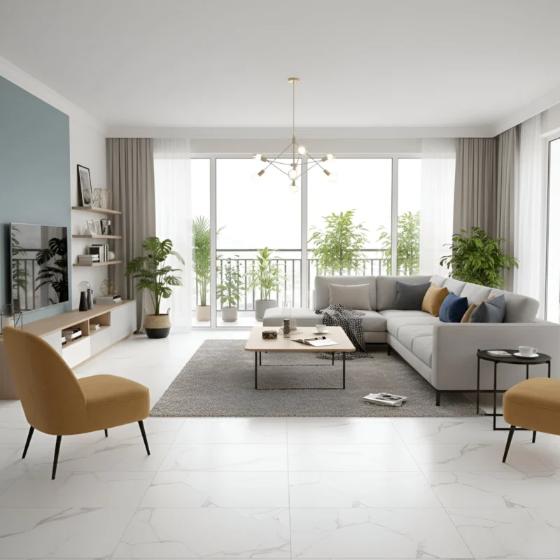 Porcelanato vitrificado nacar 60x120 cm, ideal para salas, comedores y dormitorios. Enciéntalo en www.marketceramico.com