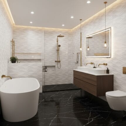 Mayolica dalia silver 30x60 cm, con acabado brillante para muros modernos y elegantes. Encuéntralo en www.marketceramico.com