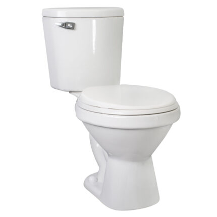 Inodoro blanco con manija