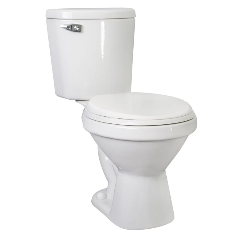 Inodoro blanco con manija
