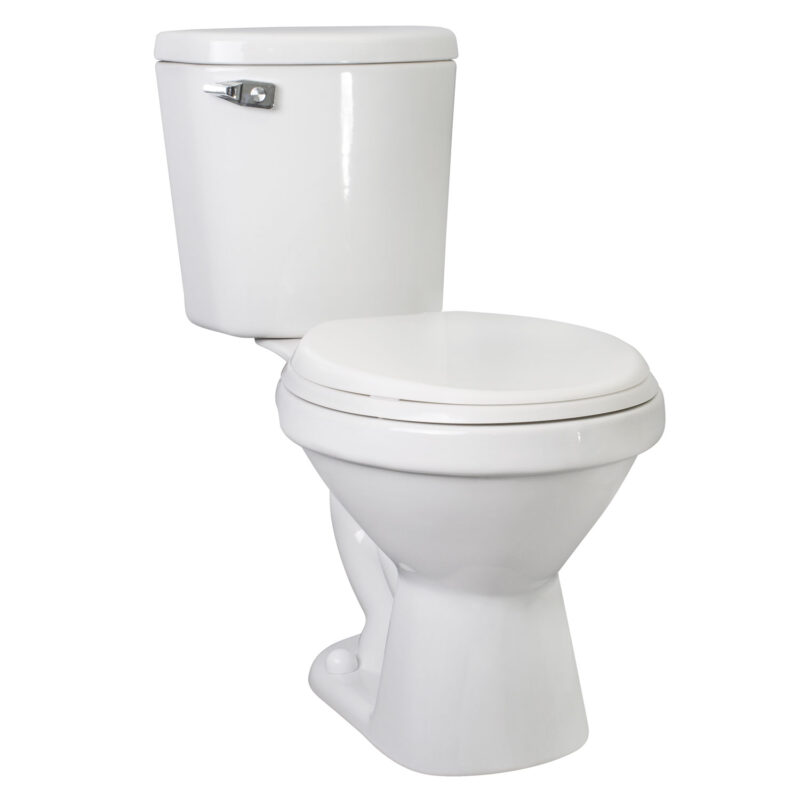 Inodoro blanco con manija