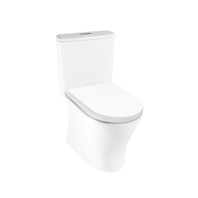 Inodoro One Piece Savelli blanco con doble pulsador, diseño moderno minimalista, ahorrador de agua y alta eficiencia para baños en Perú.