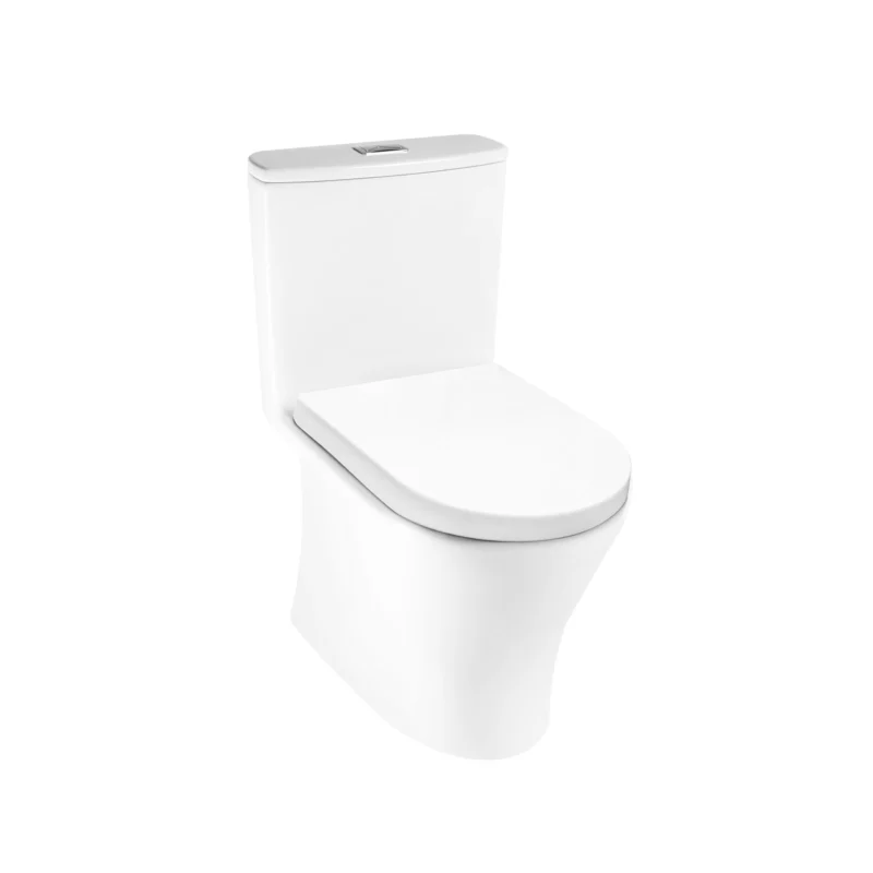 Inodoro One Piece Savelli blanco con doble pulsador, diseño moderno minimalista, ahorrador de agua y alta eficiencia para baños en Perú.