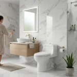 Inodoro One Piece Balanz Blanco Descarga Dual, sanitario moderno de una pieza, ahorrador de agua y diseño elegante para baños en Perú