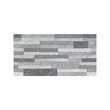 Fachaleta YPETRA NEW GRIS 30×60 cm tipo piedra, acabado brillante para muros interiores y exteriores.