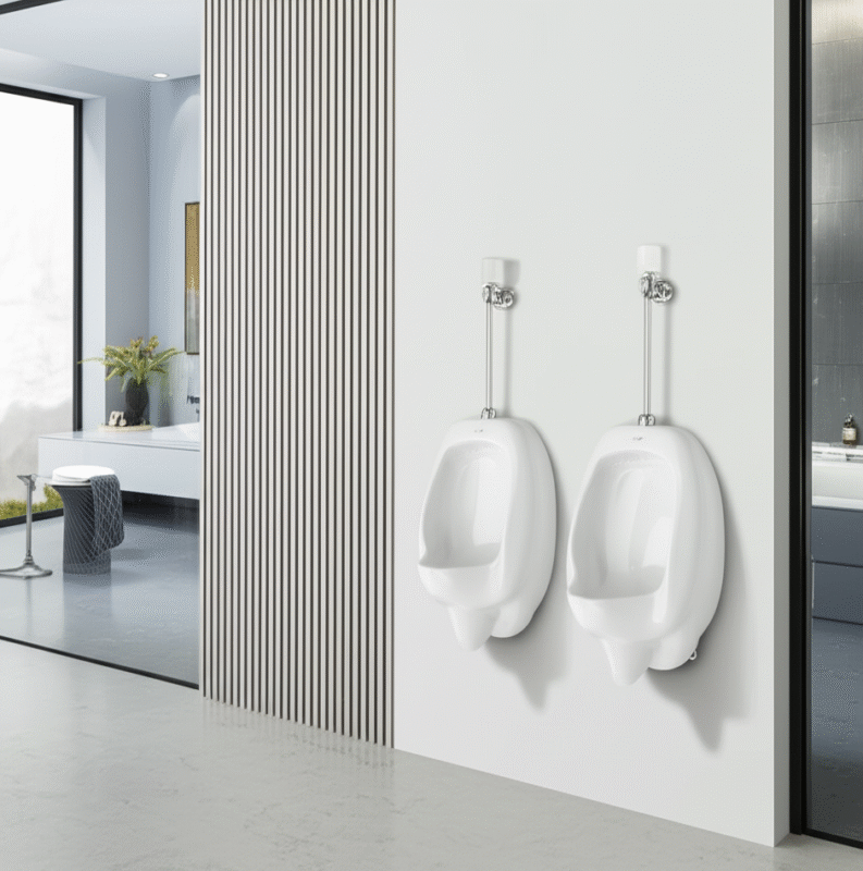 Urinario Sahara blanco, moderno y funcional. Ideal para baños comerciales y domésticos. Cómpralo en www.marketceramico.com