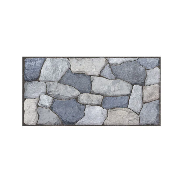 Fachaleta YUNGAY NEW GRIS 30×60 cm tipo piedra, acabado brillante para muros interiores y exteriores.