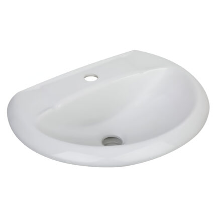 Lavatorio Eco Trebol: loza vitrificada, garantía de por vida, cambio de agua solo 2,5 L. Compacto, duradero y estilizado para baños exigentes