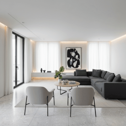 Piso Ariana plata 45x45 cm semi mate con puntos pronunciados, resistente para sala, baño, cocina,etc. De tráfico medio. Encuentralo en marketcemico.com