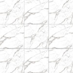Cerámico Aurora Bianca 60x60 cm color blanco con vetas negras, ideal para pisos y paredes modernas - MarketCeramico
