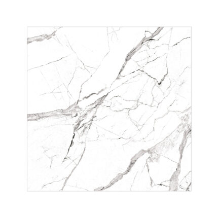 Cerámico aurora bianca 60x60 cm color blanco con vetas negras, ideal para pisos y paredes modernas -MarketCeramico