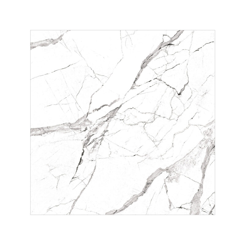 Cerámico aurora bianca 60x60 cm color blanco con vetas negras, ideal para pisos y paredes modernas -MarketCeramico
