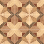Cerámico madera piso Atlanta Natural 45×45 cm – diseño geométrico en tonos cálidos tipo parquet, ideal para salas y comedores. Disponible en MarketCerámico.com.