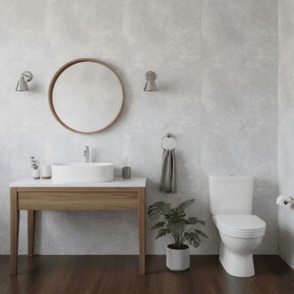 Piso Cerámico Colonia II Gris 60x60, acabado brillante con vetas marmolizadas para interiores elegantes