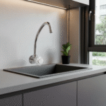 Llave dalia de pared para cocina en bronce cromado con perilla metálica y aireador. Encuéntralo en www.marketceramico.com
