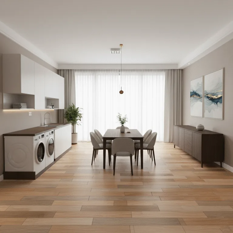 Piso Foresta Laurel 60x60 cm – diseño cálido tipo parquet en tonos madera, ideal para salas y comedores. Disponible en marketceramico.com
