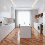 Piso Laredo Natural 45x45 cm – diseño cálido tipo parquet en tonos madera, ideal para salas y comedores. Disponible en marketceramico.com