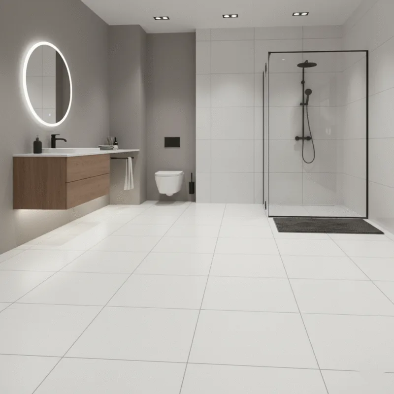 Piso piano blanco 60x60 cm, acabado semi brillante, diseño moderno para interiores y exteriores de alto tránsito – MARKET CERAMICO