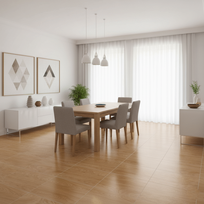 Cerámico madera piso Amber beige 60x60 cm con diseño tipo madera, ideal para pisos modernos y acogedores - MarketCeramico
