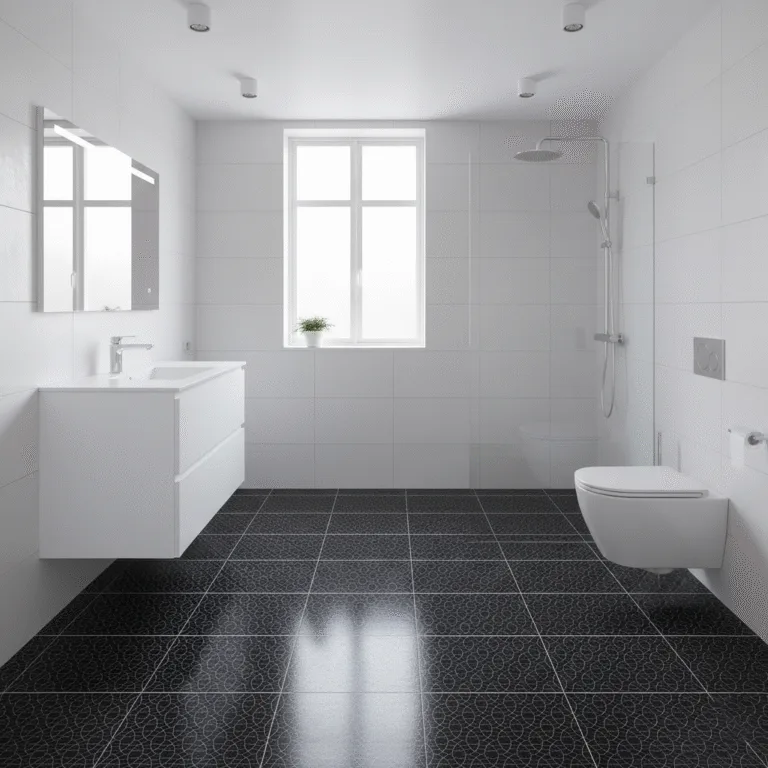 Piso piave negro 45×45 cm, elegante con diseño geométrico en tonos oscuros para pisos y paredes modernas. Disponible en MarketCerámico.com