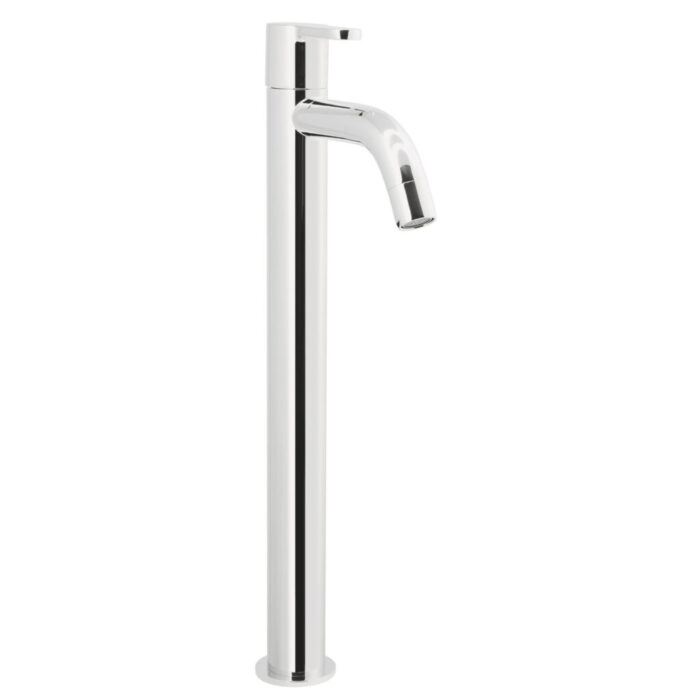 Llave belize pico alto para lavadero en bronce cromado con perilla acrilico y aireador. Encuéntralo en www.marketceramico.com