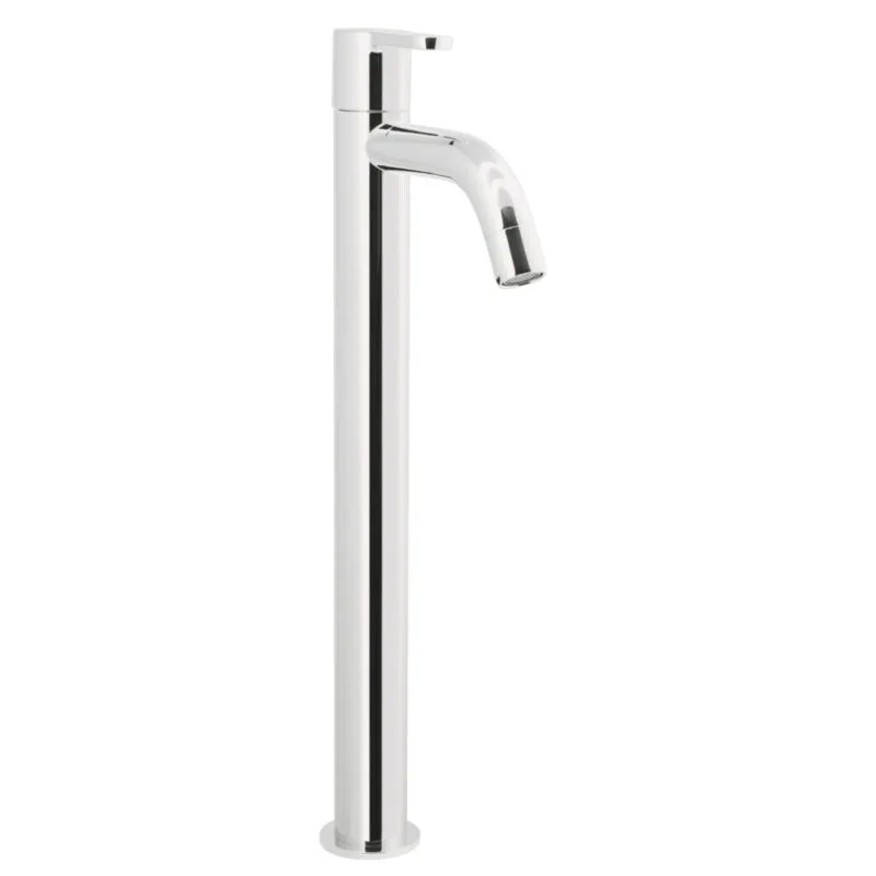 Llave belize pico alto para lavadero en bronce cromado con perilla acrilico y aireador. Encuéntralo en www.marketceramico.com