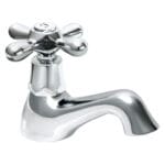 Llave toscana para lavadero en bronce cromado con perilla metálica y aireador. Encuéntralo en www.marketceramico.com