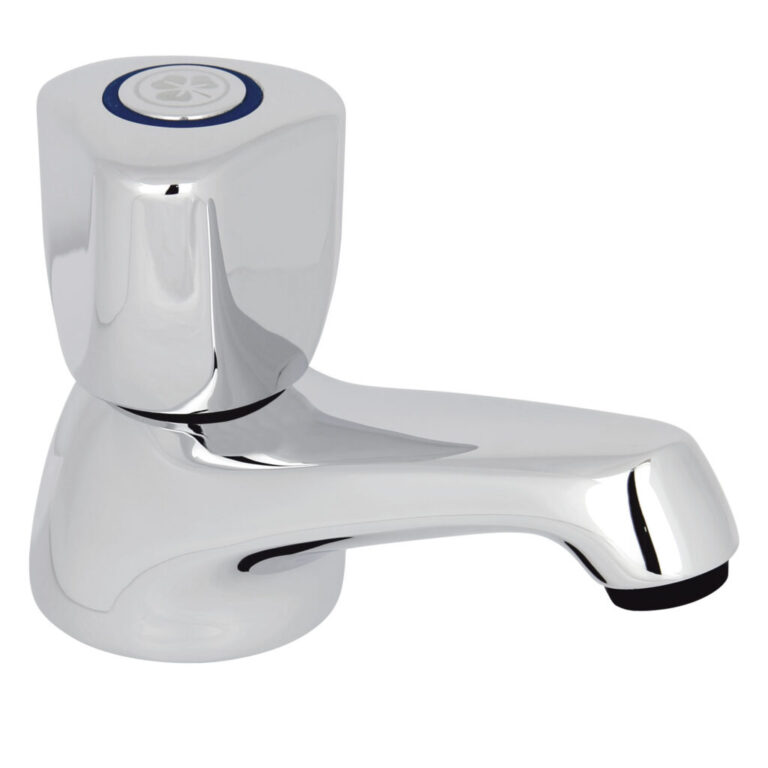 Llave NEOPLUS para lavadero en bronce cromado con perilla metálica y aireador. Encuéntralo en www.marketceramico.com