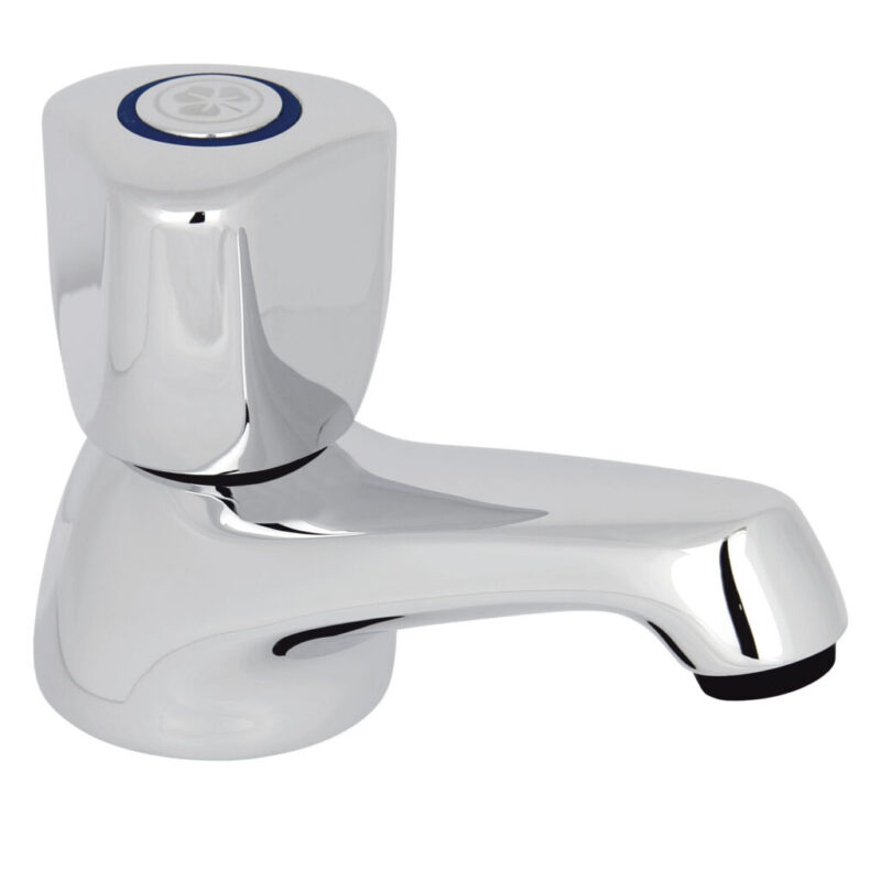 Llave NEOPLUS para lavadero en bronce cromado con perilla metálica y aireador. Encuéntralo en www.marketceramico.com