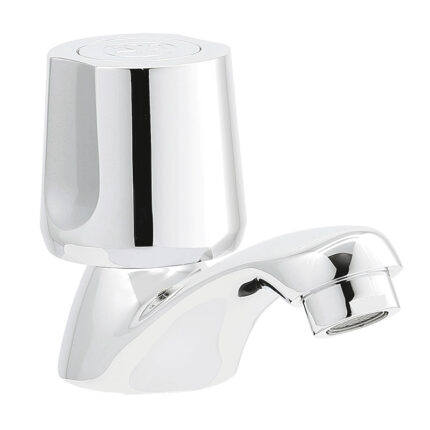 Llave saona para lavadero en bronce cromado con perilla acrilico y aireador. Encuéntralo en www.marketceramico.com