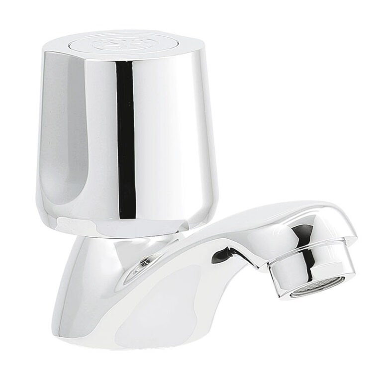 Llave saona para lavadero en bronce cromado con perilla acrilico y aireador. Encuéntralo en www.marketceramico.com
