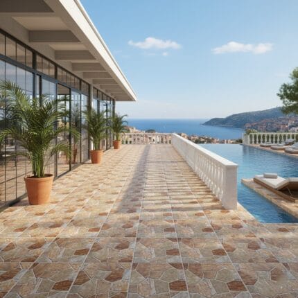 Piso Leticia beige 45x45 cm, acabado mate y resistente, ideal para interiores y locales comerciales de tráfico alto. Encuéntralo en www.marketceramico.com